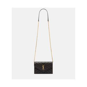 생로랑 Cassandre 마틀라세 엔벨로프 레더 체인 지갑 P01110281