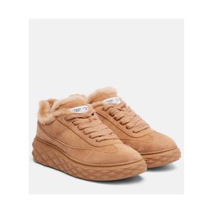 지미추 Diamond Maxi 시어링 트리밍 스웨이드 스니커즈 P01109731