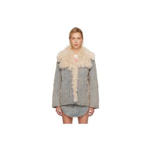 26 SS 디젤 여성 블루   베이지 디 에이코닉 S 데님 재킷 252001F060001