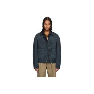 드리스반노튼 청자켓 블랙 패치 포켓 데님 재킷 252358M177003