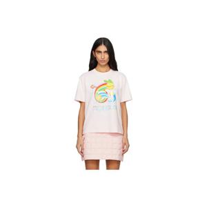 26 SS 카사블랑카 여성 핑크 만가 테니스 볼 티셔츠 252195F110013