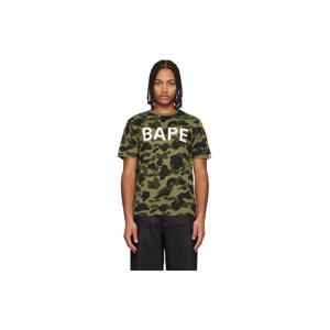 26 SS BAPE 남성 그린 퍼스트 카모 라인스톤 로고 티셔츠 252546M213018