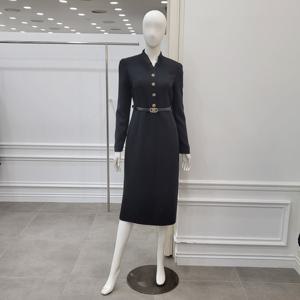 [미니멈]프릴 V넥 H라인 원피스(MYDAWO1120 BK)