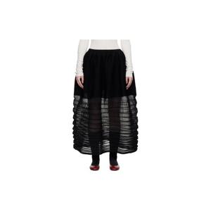 26 SS 이세이미야케 여성 블랙 디셈버 무빙 니트 미디 스커트 261809F092001