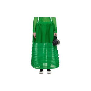 26 SS 이세이미야케 여성 그린 디셈버 무빙 니트 미디 스커트 261809F092000