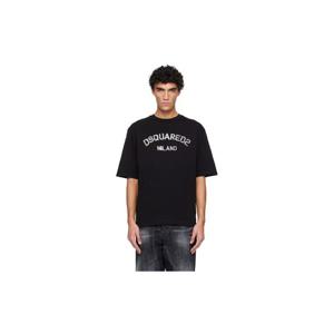 26 SS 디스퀘어드2 남성 블랙 루즈 핏 페이딩 워싱 밀라노 티셔츠 252148M213023