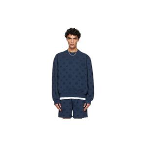 26 SS 카사블랑카 남성 네이비 아플리케 모노그램 스웨트셔츠 261195M204000