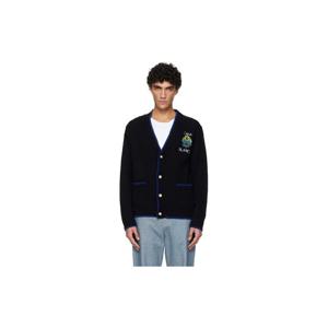 26 SS 카사블랑카 남성 블랙 플레이밍 테니스 볼 가디건 261195M200000