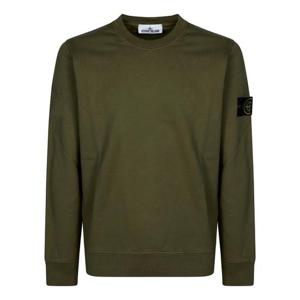 스톤 아일랜드 오가닉 코튼 플리스 레귤러 핏 크루넥 스웨트셔츠