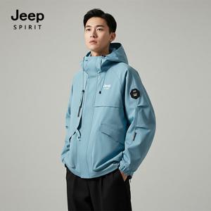 [지프]JEEP SPIRIT 지프로고 후디 바람막이 블루 (JSSPJK81)