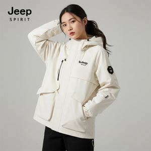 [지프]JEEP SPIRIT 지프로고 후디 바람막이 아이보리 (JSSPJK66)