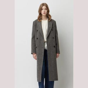 [시슬리]메리 헤링본 테일러드 더블 롱 코트 SACT45561