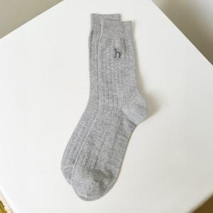 [헤지스] 남성 골지패턴 면혼방 장목양말 HZSS6E103G2