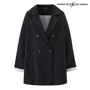 [나인식스뉴욕]오버핏 더블 카라 테일러드 하프 자켓 (NQ1JK003L0)