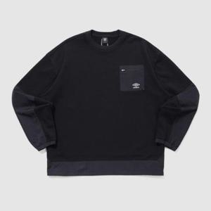엄브로긴팔티 PQA UQ121CFS13-BLK 웨이파인더 우븐BIT 니트 맨투맨 / BLACK