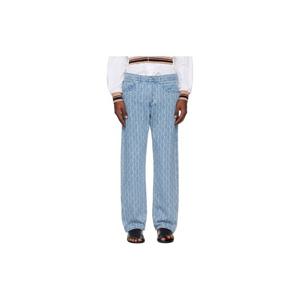 26 SS 드리스반노튼 남성 블루 프린트 데님 진 261358M186008