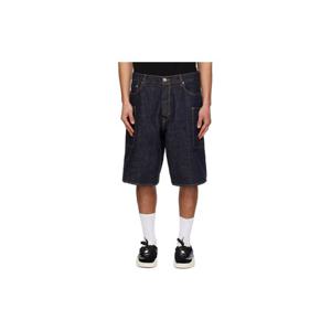26 SS 겐조 남성 네이비 겐조 파리 카고 멍키 핏 데님 쇼츠 261387M193002
