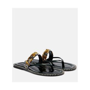 드리스반노튼 시퀸 레더 통 샌들 P01154506