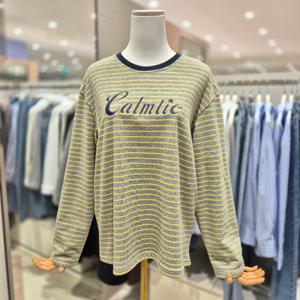 [비지트인뉴욕]넥 배색 스트라이프 티셔츠 VC3LT70