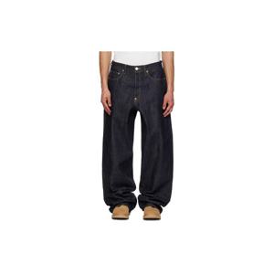 26 SS 겐조 남성 인디고 블루 턴업 와이드 핏 데님 진 261387M186000