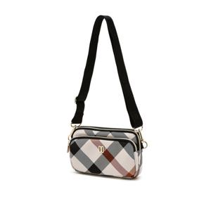 닥스 골프 여성 26SS ONLINE EXCLUSIVE 베이지 빅체크 자가드 마이크로백 DNGF6E901I2