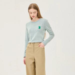 [베네통]바니 패치 골조직 긴팔 티셔츠_BATSA5611