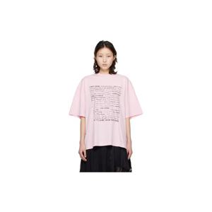 26 SS 베트멍 여성 핑크 코튼 티셔츠 261669F110009