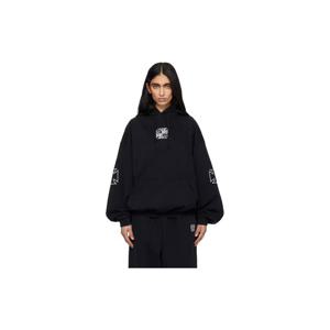 26 SS 베트멍 여성 블랙 트리플 바이커 크로스 로고 후드티 261669F097004