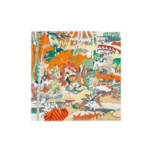 Hermes에르메스 엔 리버트 스카프 90 오랑쥬 베르 블랑 H003911S06