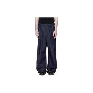 26 SS 드리스반노튼 남성 네이비 플리츠 데님 진 261358M186015