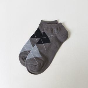 [헤지스] 남성 체크 면혼방 단목양말 HZSS6E303G2