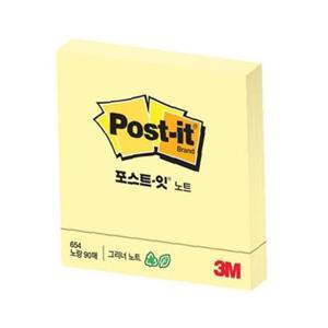 (3M) 포스트잇 그리너노트 노랑 알뜰팩 654R-6CY/76x76 (1개)