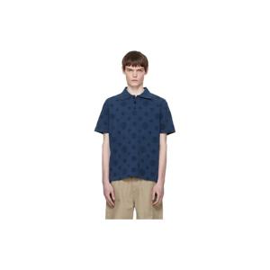 26 SS 카사블랑카 남성 네이비 아플리케 모노그램 폴로 셔츠 261195M212010
