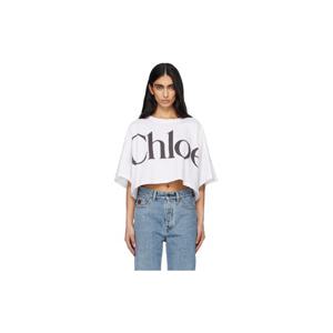 26 SS 끌로에 여성 화이트 로고 티셔츠 261338F110004