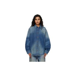 26 SS 아크네 여성 블루 버튼업 데님 셔츠 261129F109009