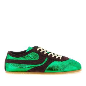 드리스반노튼 스캘럽 스웨이드 디테일 가죽 스니커즈 261011722