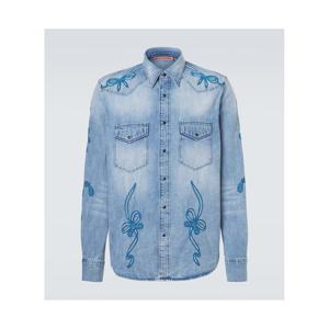 아크네 엠브로이더리 데님 셔츠 P01139585