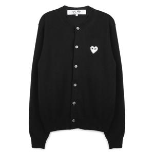 라프리마 꼼데가르송플레이 화이트 하트 니트 가디건 AX-N061-051-1