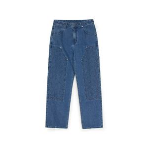 MLB팬츠 PQJ 3LDPM0551-50INS 남성 다이아 모노그램 엠보 패치 세미 와이드 카펜터 데님팬츠 뉴욕양키스