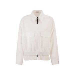 26SS 브루넬로 쿠치넬리 코튼 canvas 아웃터 웨어 with shiny 집 pull MQ986EJ706C001 TP573383170