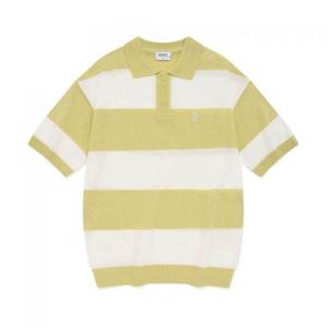 커버낫 C 로고 럭비 카라 하프 니트 라임 394640