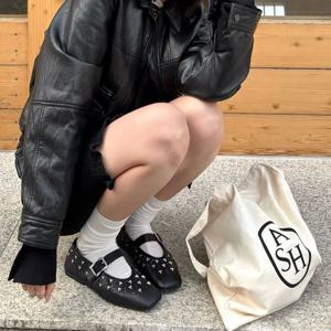 [공식] ASH(아쉬) 브룩 비스 메리제인 플랫 (AH2D01524/BL)