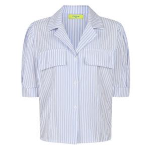 [레코브][레코브] 스트라이프 카라 반팔 블라우스(LP41D4BL401X)