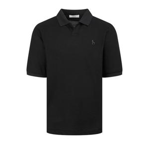 [헤지스]헤지스 블랙 단색 면혼방 반팔카라티셔츠 WHTS5B892BK