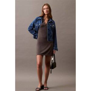 캘빈클라인 여성 리퀴드 샤인 카라 반팔 미니 드레스 47B336G 394934