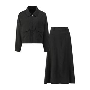 [탱커스]카라넥 포켓 집업 자켓 롱 스커트 셋업 (TY1OP005L0)