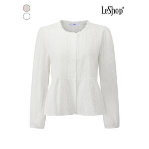 [르샵]레이스넥 펀칭 우먼 블라우스 (BQ3BL009A)