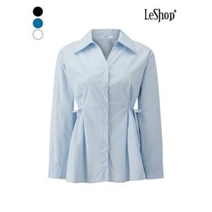 [르샵]트임 카라넥 사이드 리본 버튼 블라우스 (BQ3BL008A)