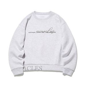 [인터크루]여성 심플레터링맨투맨 ITW3TM51AWG (화이트그레이)