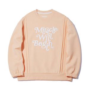 [인터크루]여성 레터링핀턱맨투맨 ITW1TM51ALO (라이트오렌지)